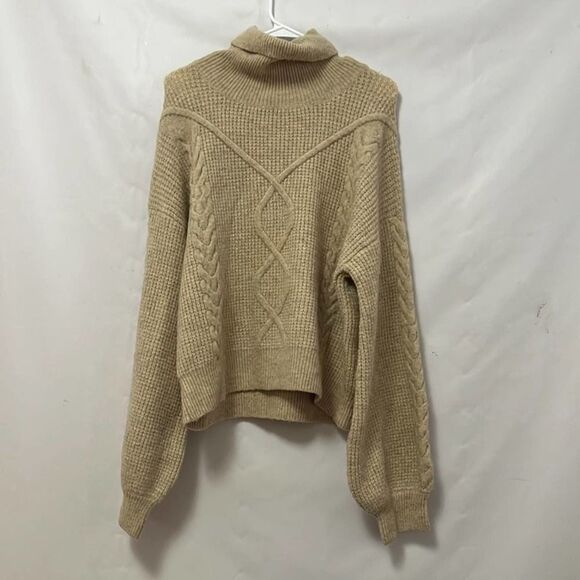 NWT BARDOT MAYA‎ CABLE KNIT SWEATER SIZE L - Picture 2 of 7